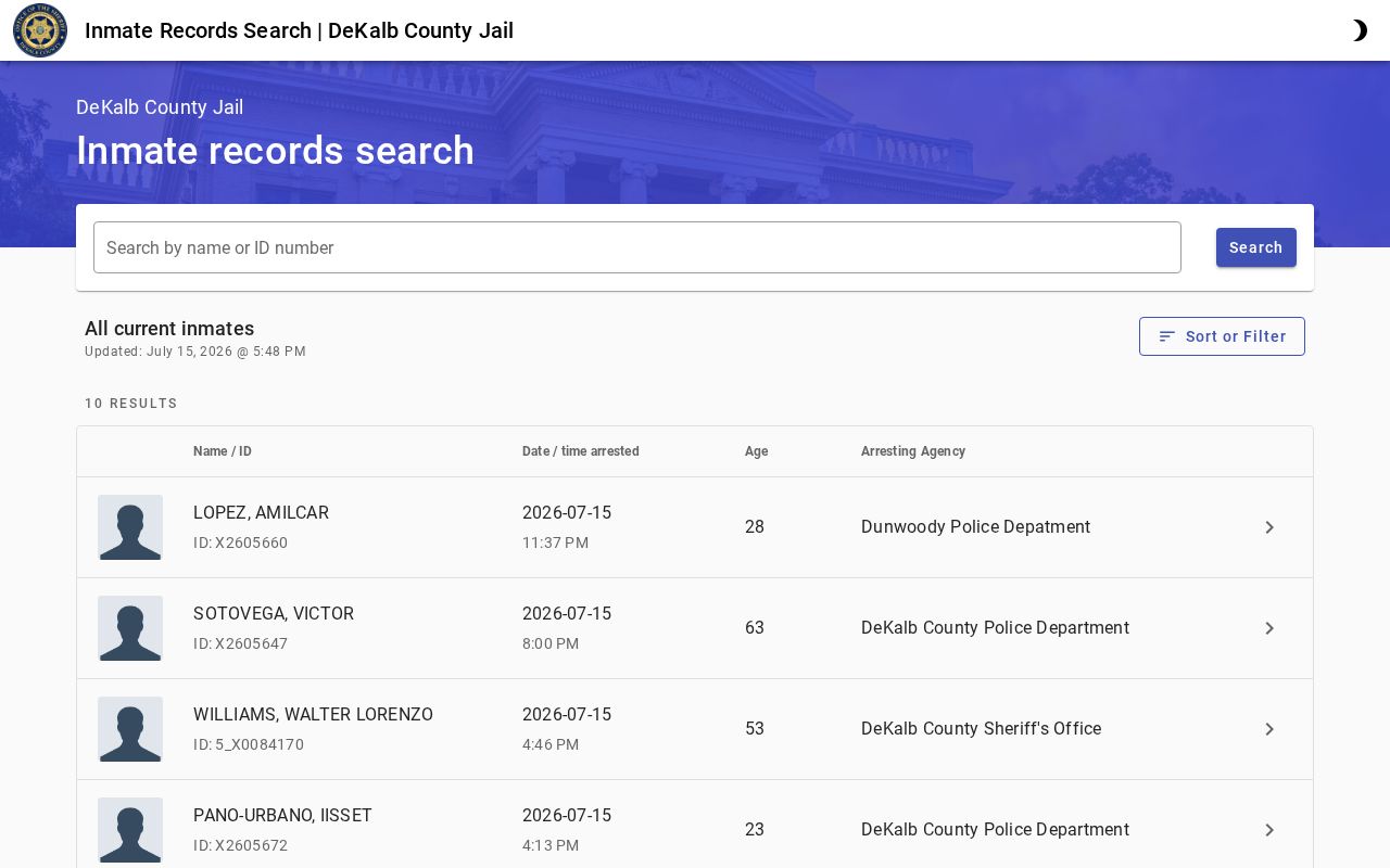 DeKalb County released inmates current jail lookup