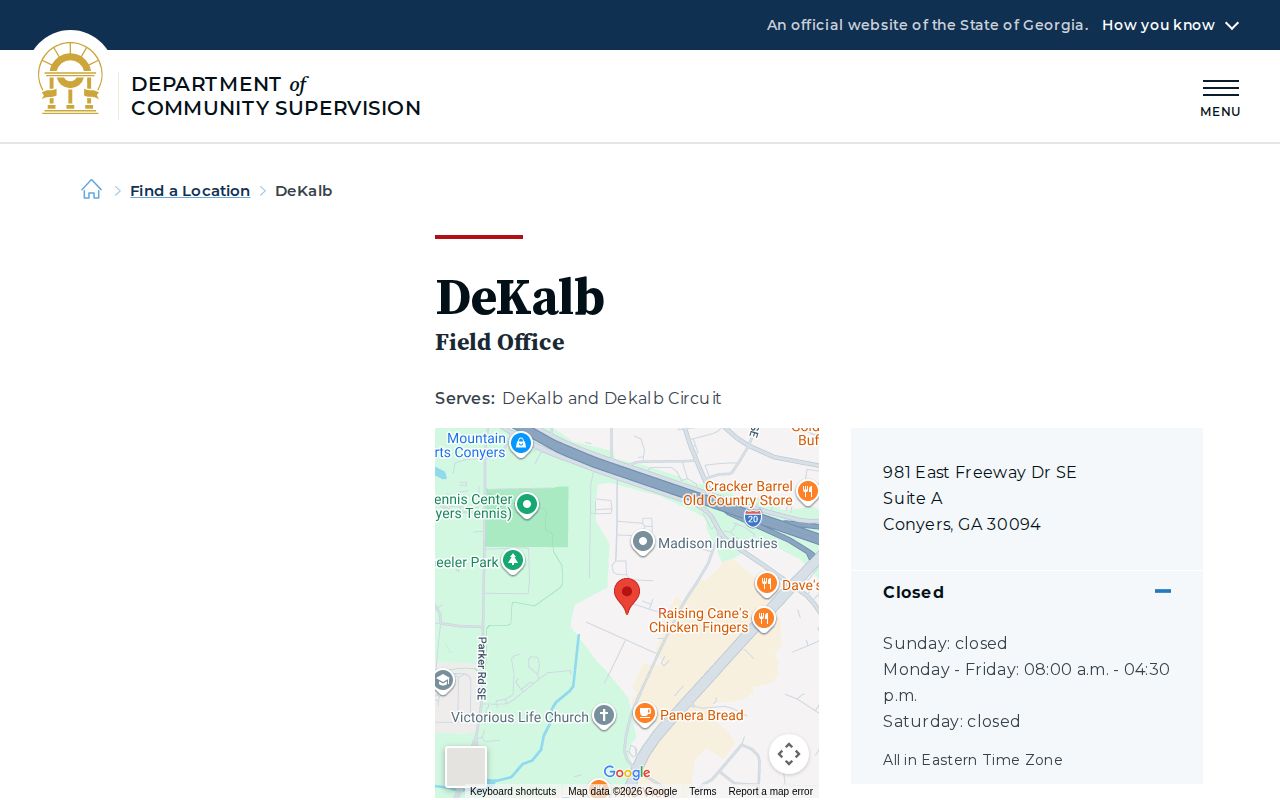 DeKalb County parole and probation DCS field office